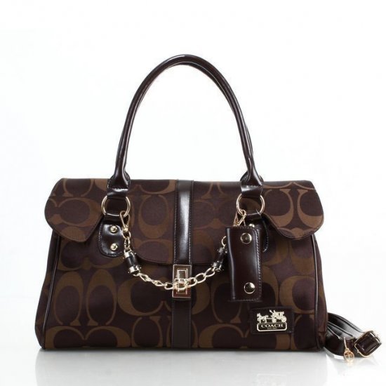 Coach Ring Chain Large Coffee Satchels FBV - Click Image to Close